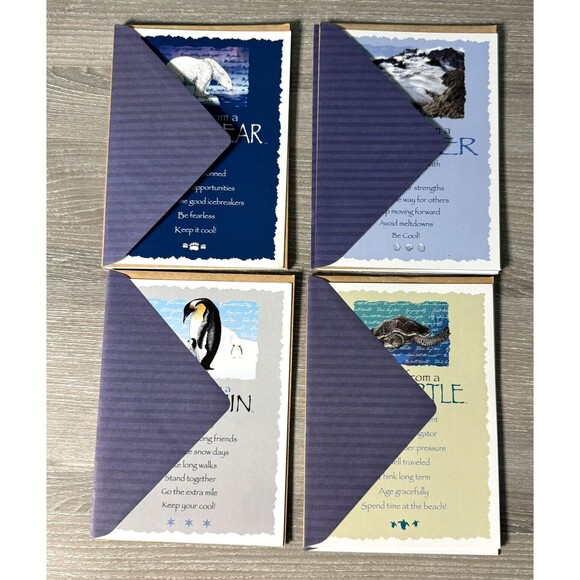 Advice From A Glacier Penguin Polar Bear Sea Turtle Greeting‎ Card Lot 15 Cards - Picture 1 of 9